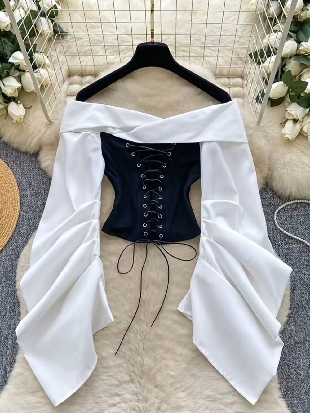 Spring Summer Fashion New Style Top Elegant Contrast Color Patchwork